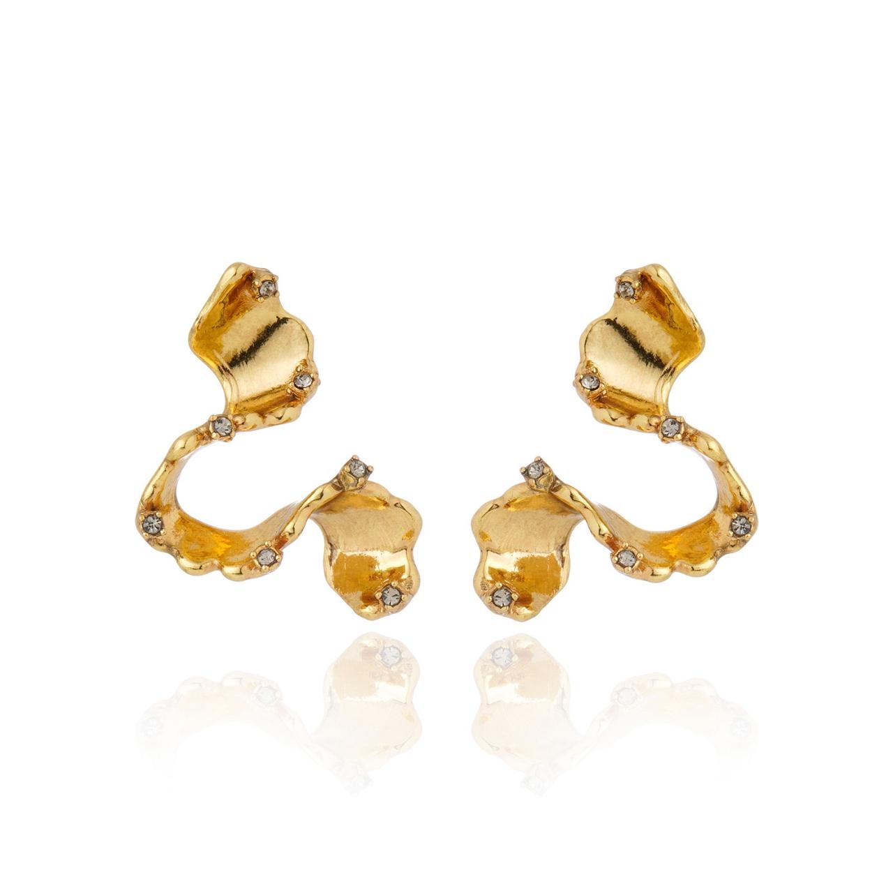 Brinco Line Organic Ouro Vintage Pedras