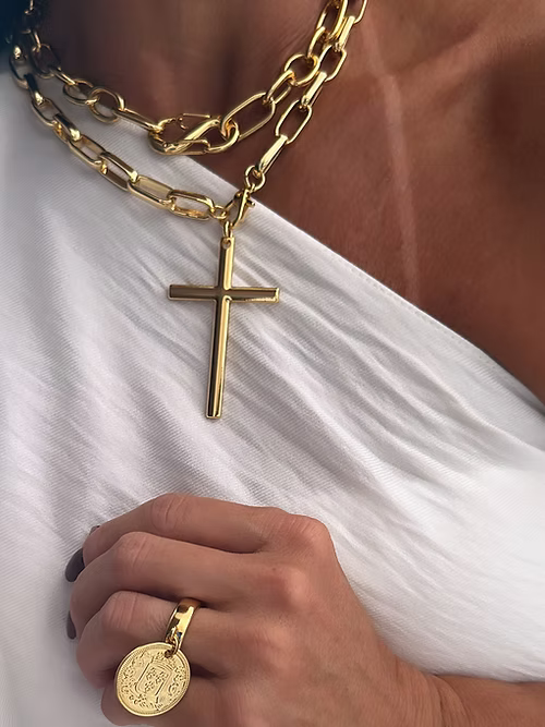 Colar Crucifixo Dourado