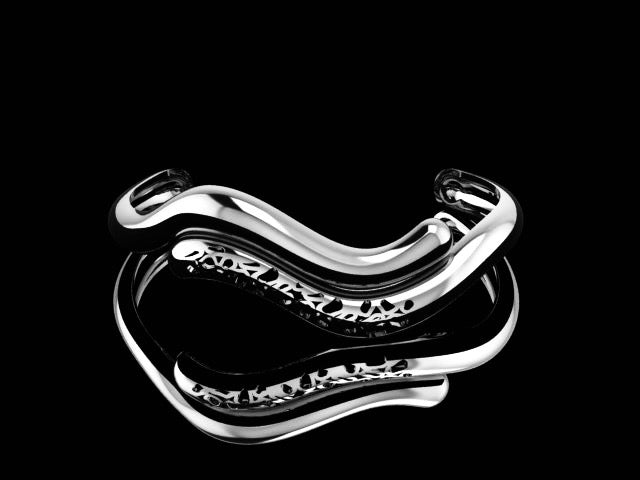 Bracelete Alma Em Ródio Branco