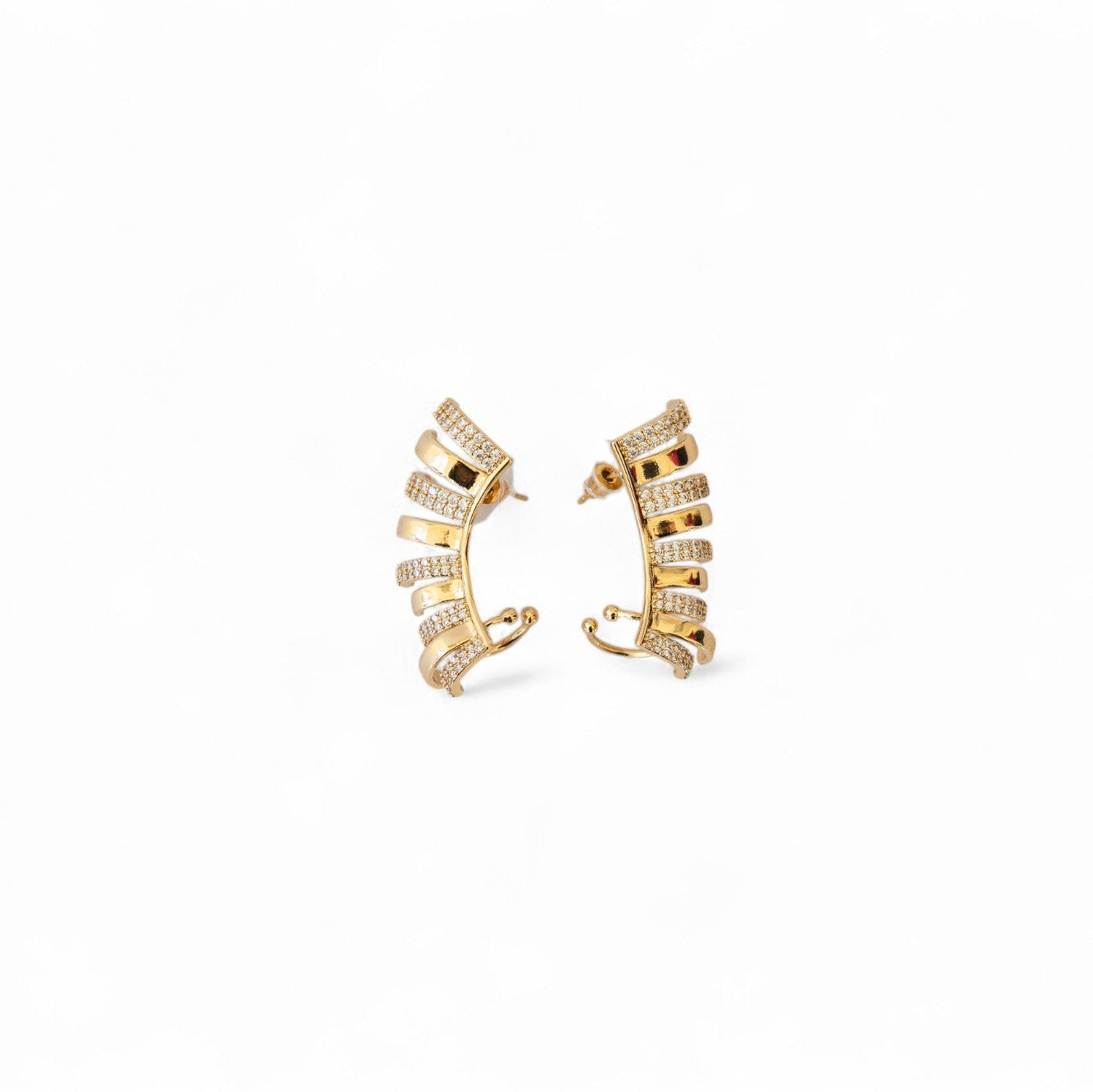 Earcuff Zircônias Dourado