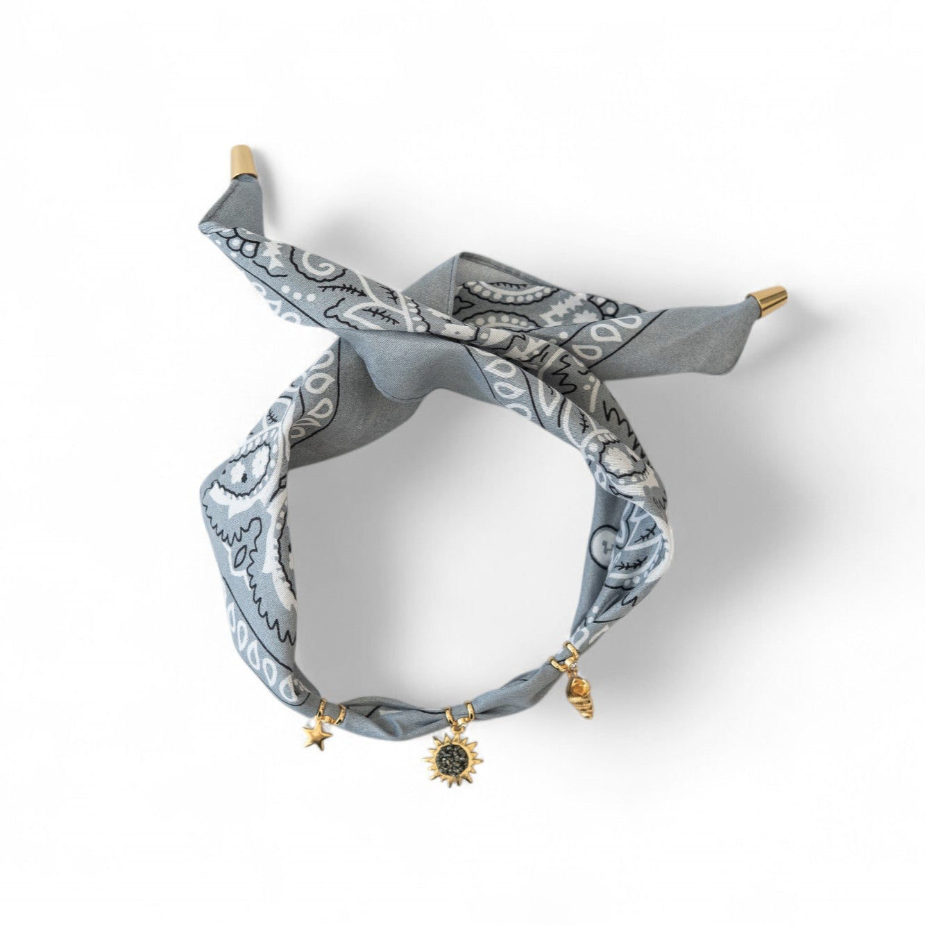 Choker/Pulseira Bandana Colors Cinza
