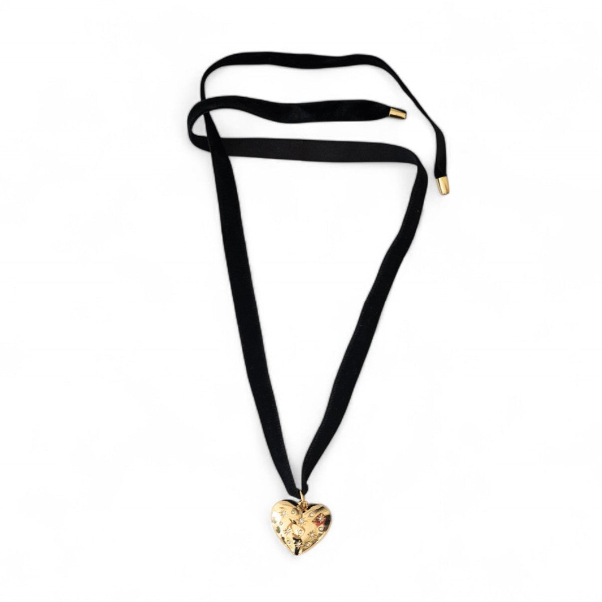 Choker Veludo Coração Astros
