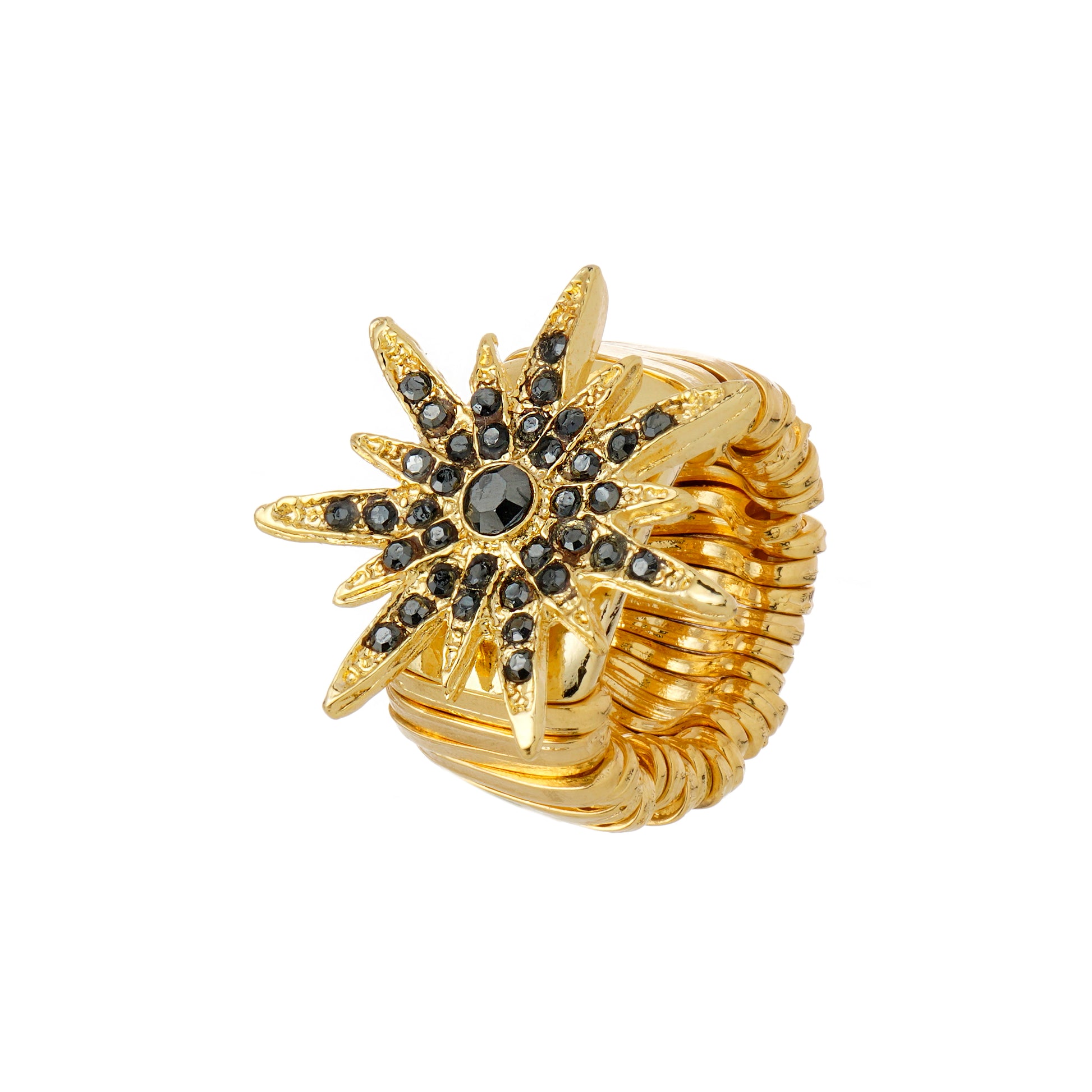 Anel Star Hematite Dourado
