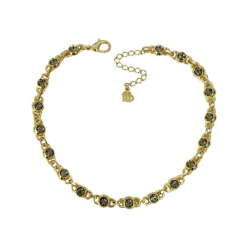 Colar Dourado com Cristais Black Diamond