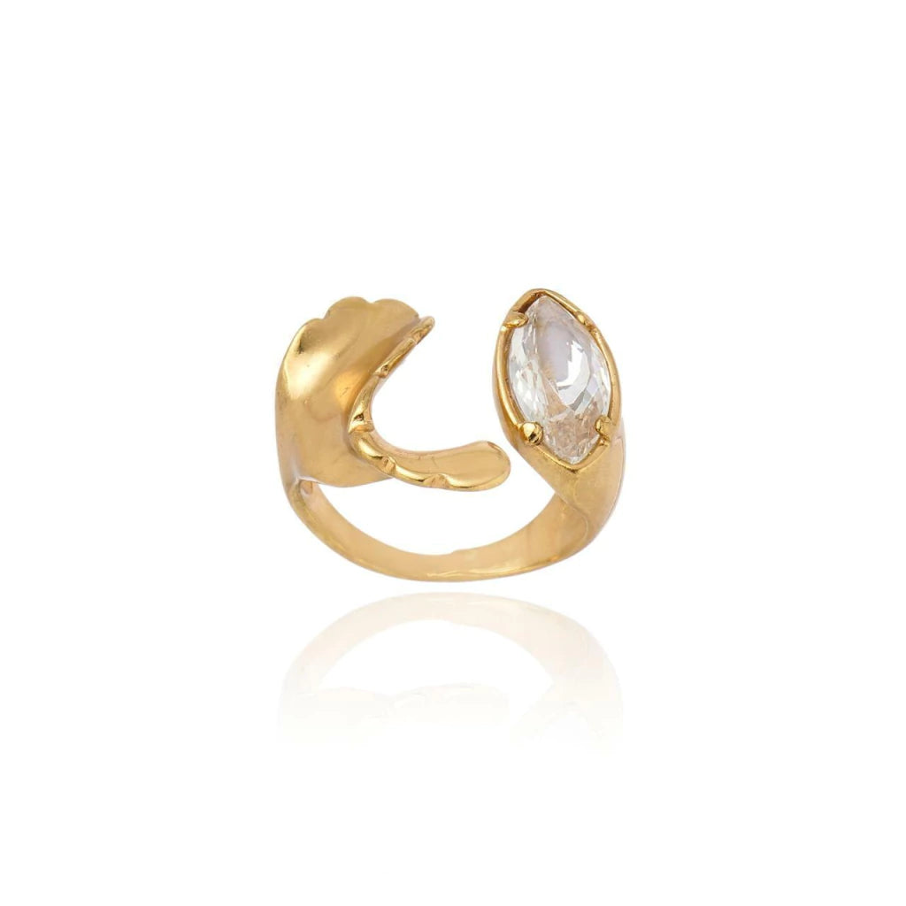 Anel Line Organic Ouro Pedra