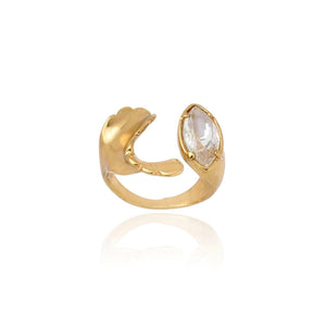 Anel Line Organic Ouro Pedra