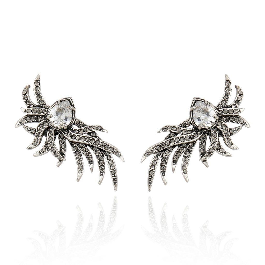 Brinco Pavão Prata Velha